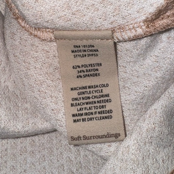 Soft Surroundings Peach/White Button Up Shacket Jacket Blouse - Size M - Picture 6 of 7